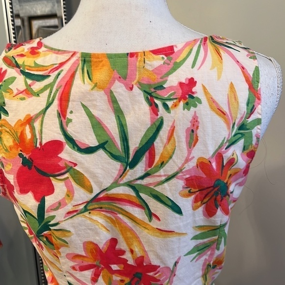 New Without Tags J.Crew Factory Hawaiian Linen Peplum Top Size 4 - Picture 7 of 12